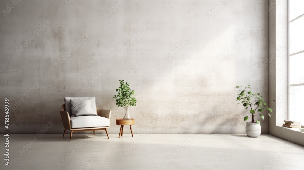 Minimalist Living Space with Plants Minimalist Living Space with Plants