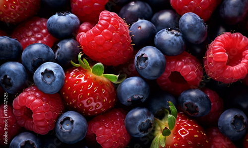 Raspberry, blueberry, blackberry, strawberry,  background