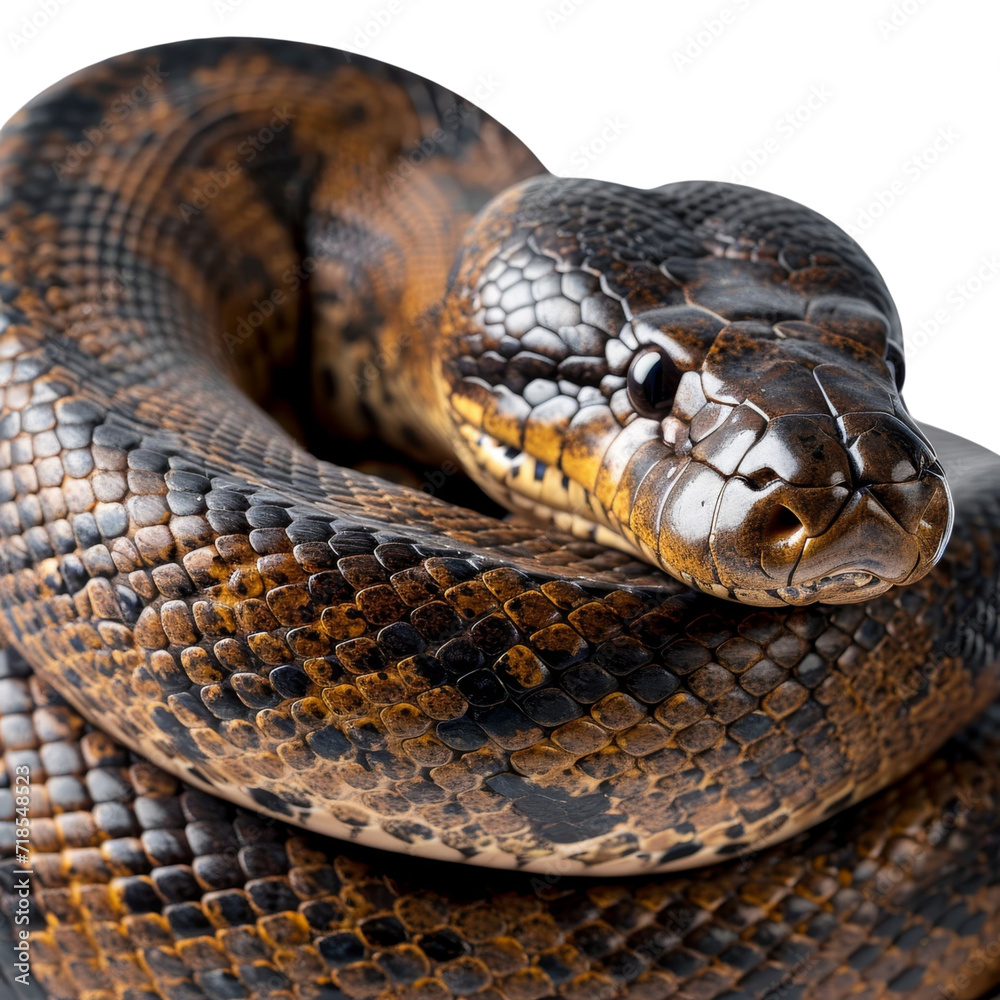 Close-Up Photo of Snake on White Background Close-Up Photo of Snake on White Background