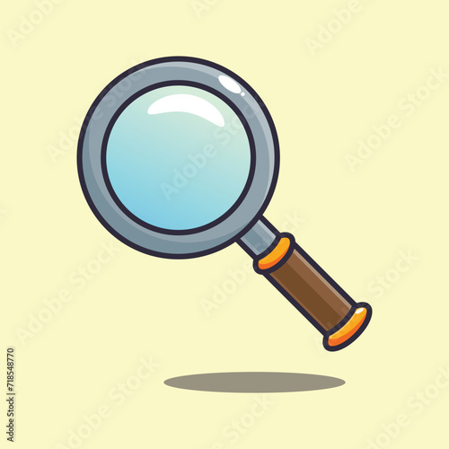 cartoon vector illustration of magnifier.