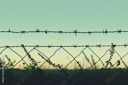 barbed wire in thr field