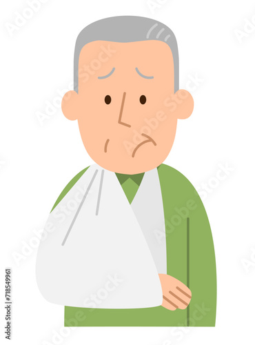 腕を骨折したシニア男性2