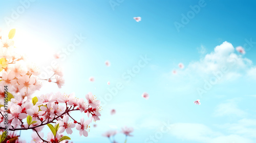 Cherry Blossoms Against Blue Sky