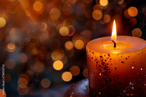 candle emits a warm and golden light that illuminates its immediate surroundings © Suhardi