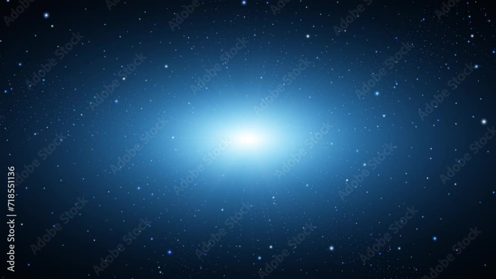 Artistic blinking dots movement on dark blue copy space background.