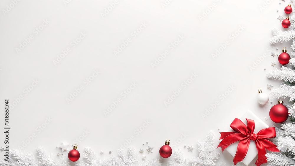 christmas decoration on white background with copy space christmas decoration on white background with copy space