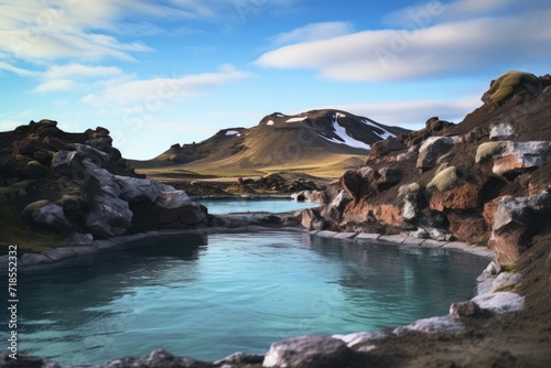 Relaxing in the natural hot springs of Iceland.