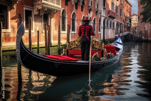 Taking a gondola ride in Venice  Italy. 