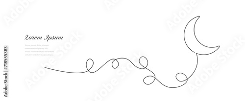 ドローイング 線画 ライン 月 レトロ 背景