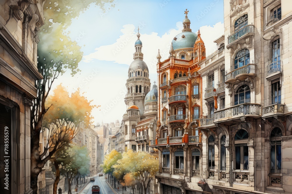 Admiring the architecture of Barcelona, Spain.