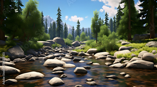  Amazing mountain stream in a wilderness setting