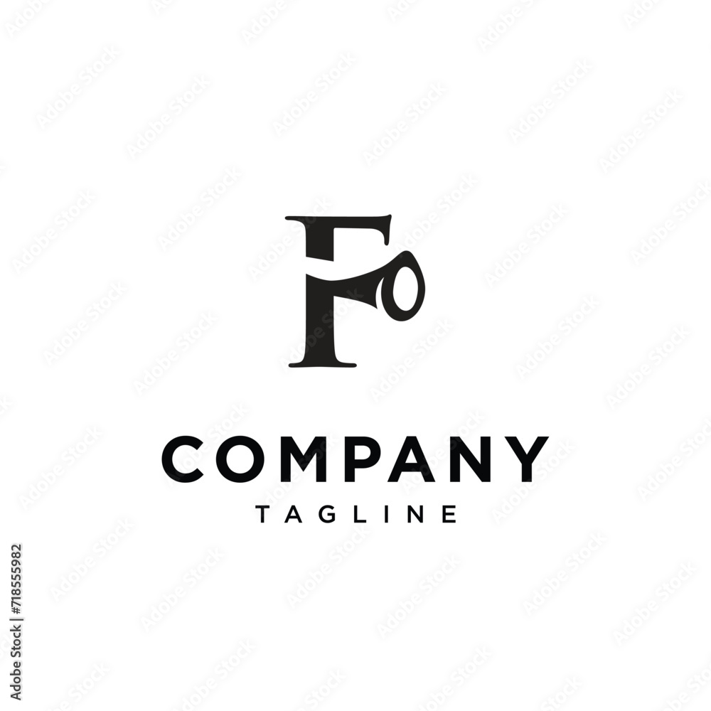 Letter F Trumpet logo icon vector Template Letter F Trumpet logo icon vector Template