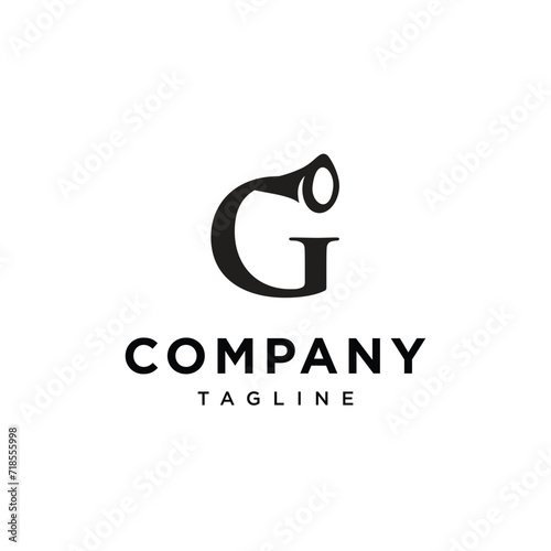 Letter G Trumpet logo icon vector Template