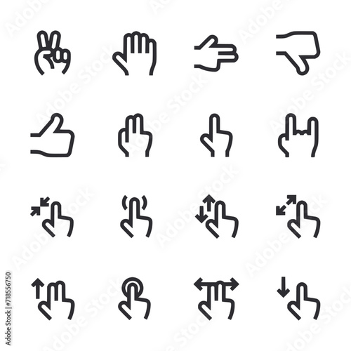 set of Hand Gestures icon