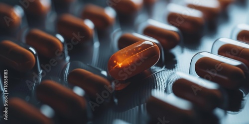 Close Up Of A Medicine Capsule Pill photo