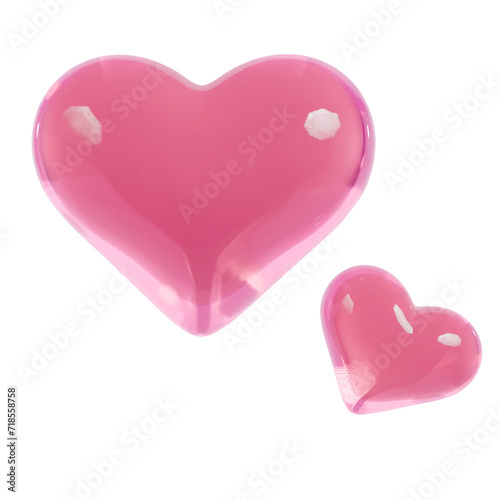 Wallpaper Mural 3D Glossy Pink Heart Logo PNG Torontodigital.ca