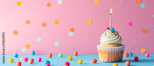 Cupcake With Candle photo