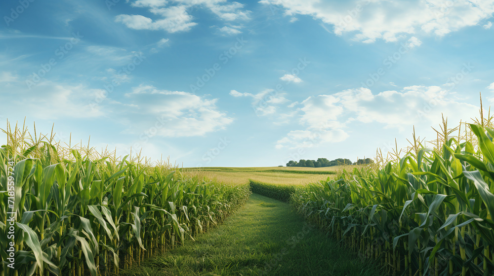 Corn field on a sunny day