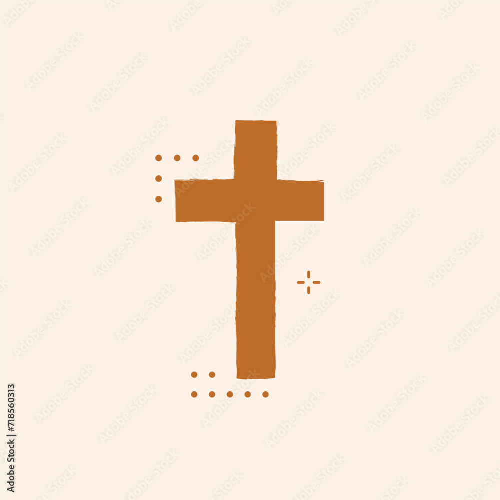 Fototapeta premium hand drawn cross. Vector cross. The cross is made with a brush.