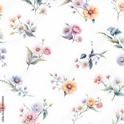 watercolor-wallpaper-featuring-a-minimalist-variety-of-flowers-in-pastel-colors-occupying-a-simple © HYOJEONG