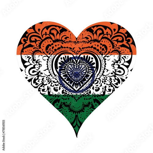 Heart symbol design National flag style photo