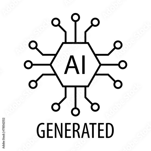 Artificial intelligence generated icon vector AI sign for graphic design, logo, website, social media, mobile app, UI illustration.