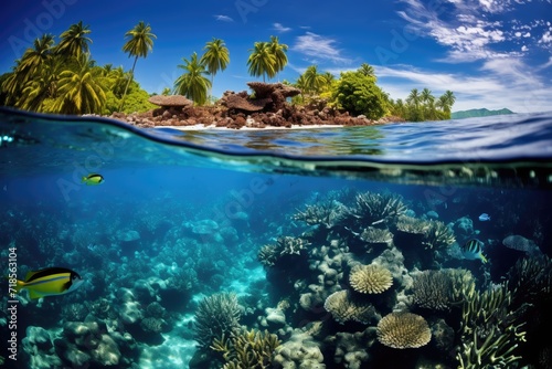 Diving in the clear waters of Fiji.