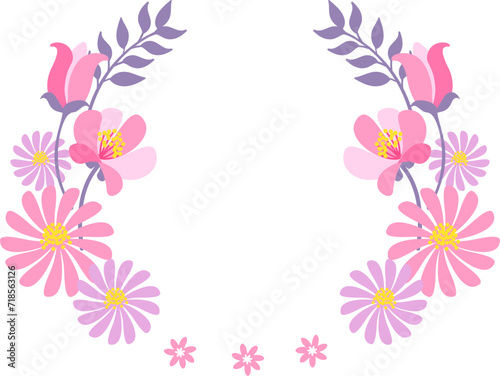 frame with pink flowers