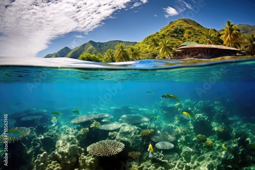 Diving in the clear waters of Fiji.