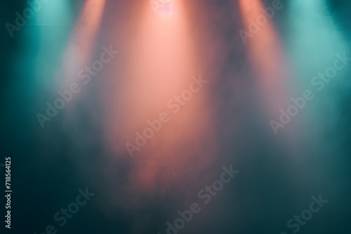 abstract of stage lighting with smoke and spotlights for background used