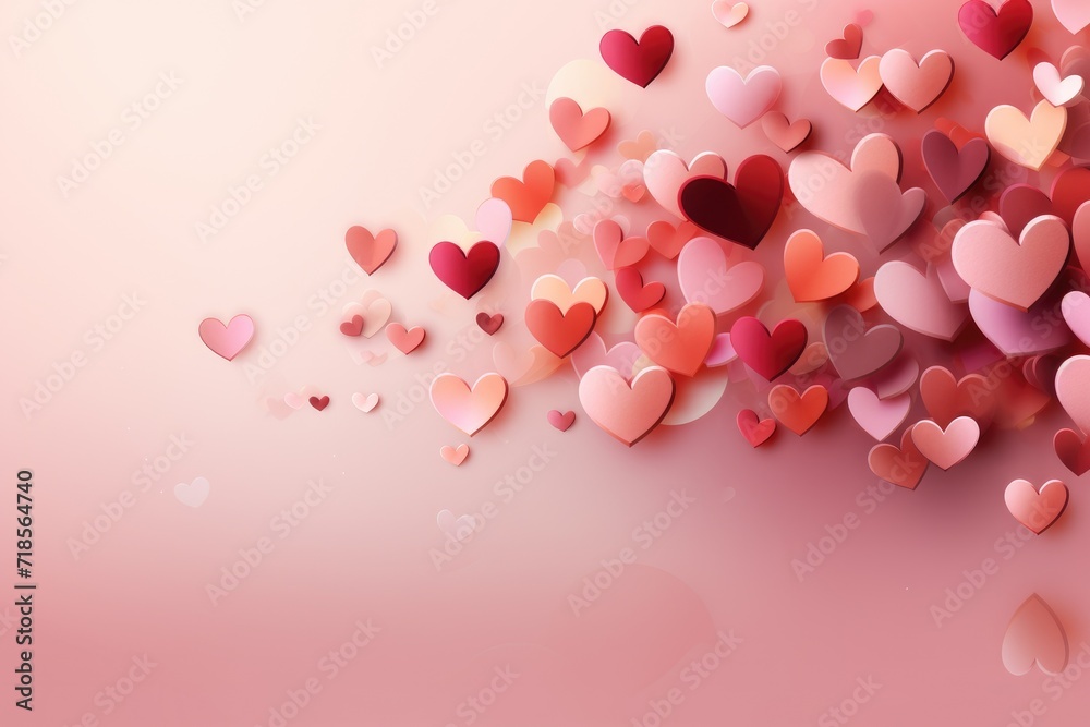 Cherished Moments Valentine's Day Concept with Hearts in Soft Pink Hues Cherished Moments Valentine's Day Concept with Hearts in Soft Pink Hues