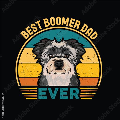 Best Boomer Dad Ever Typography Retro T-shirt Design, Vintage Tee Shirt Vector

