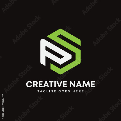 Free Download Letter PS initial hexagon monogram logo design - GFXLoad