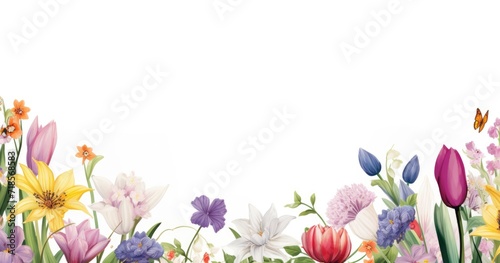 spring border with flowers