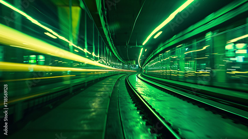 Dynamic movement of green light. © Dorido