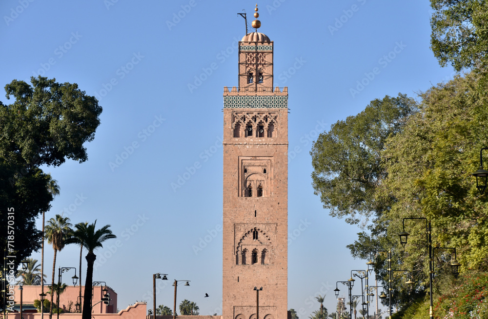 Obraz premium Koutoubia Mosque Minaret, Marrakech, Morocco