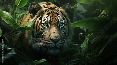 A close-up of a tiger in the jungle. © PhornpimonNutiprapun