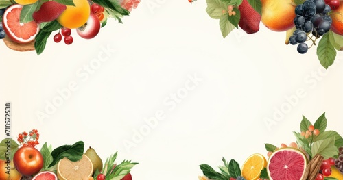 frame made of colorful fruits