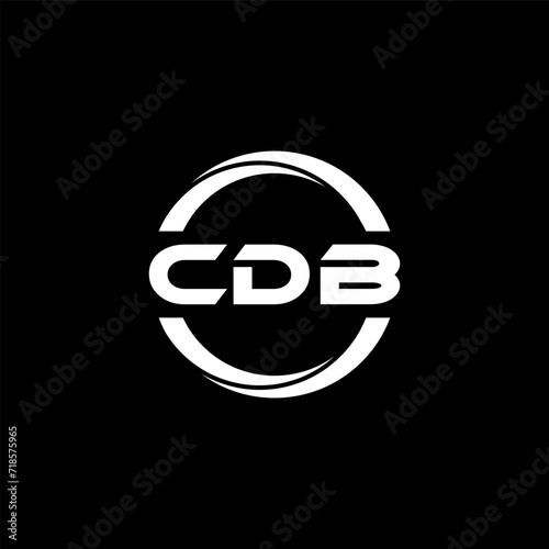 CDB letter logo design with black background in illustrator, cube logo, vector logo, modern alphabet font overlap style. calligraphy designs for logo, Poster, Invitation, etc.