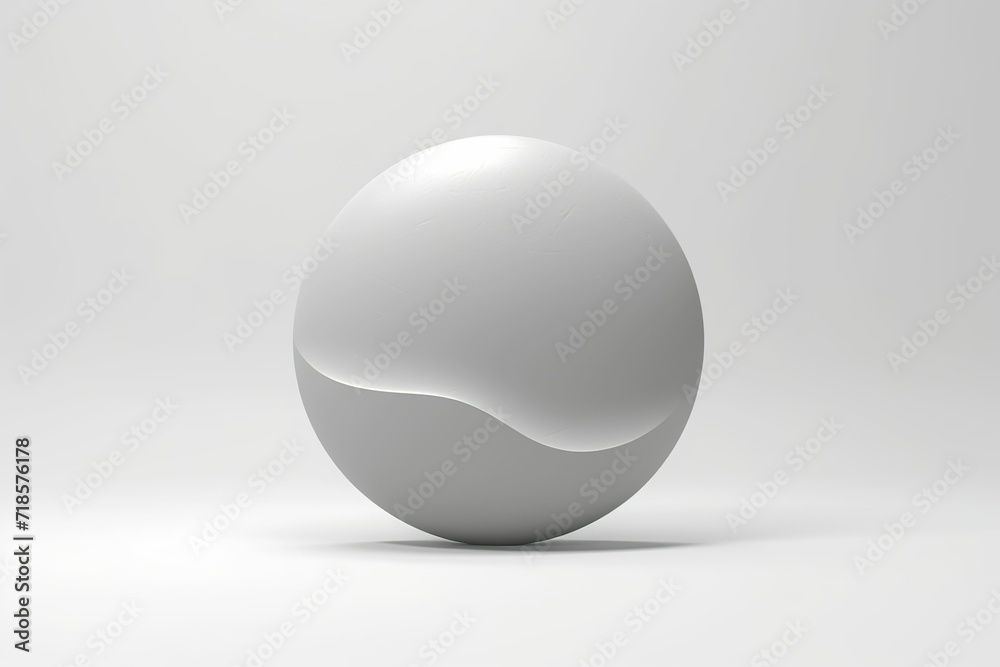 White minimalist background composed of 3D moon and abstract lines, modern minimalist sci-fi style wallpaper, modern abstract art style moon