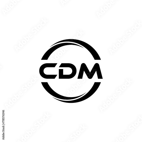 CDM letter logo design with white background in illustrator  cube logo  vector logo  modern alphabet font overlap style. calligraphy designs for logo  Poster  Invitation  etc.