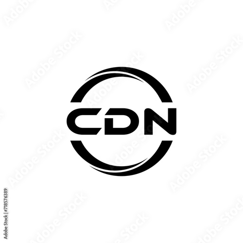 CDN letter logo design with white background in illustrator, cube logo, vector logo, modern alphabet font overlap style. calligraphy designs for logo, Poster, Invitation, etc.