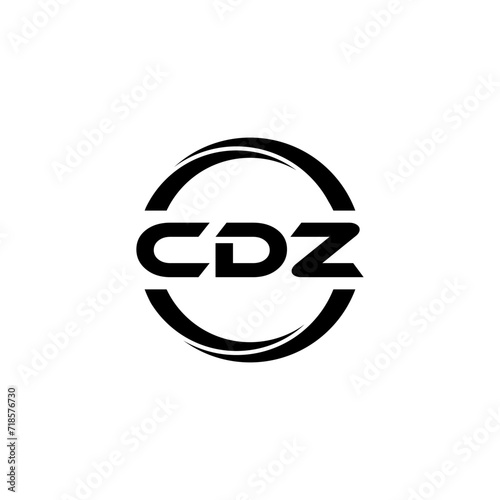 CDZ letter logo design with white background in illustrator, cube logo, vector logo, modern alphabet font overlap style. calligraphy designs for logo, Poster, Invitation, etc.