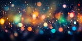 colorful festive abstract blurred bokeh background with circles Abstract futuristic celebration with bright colors and exploding patterns.