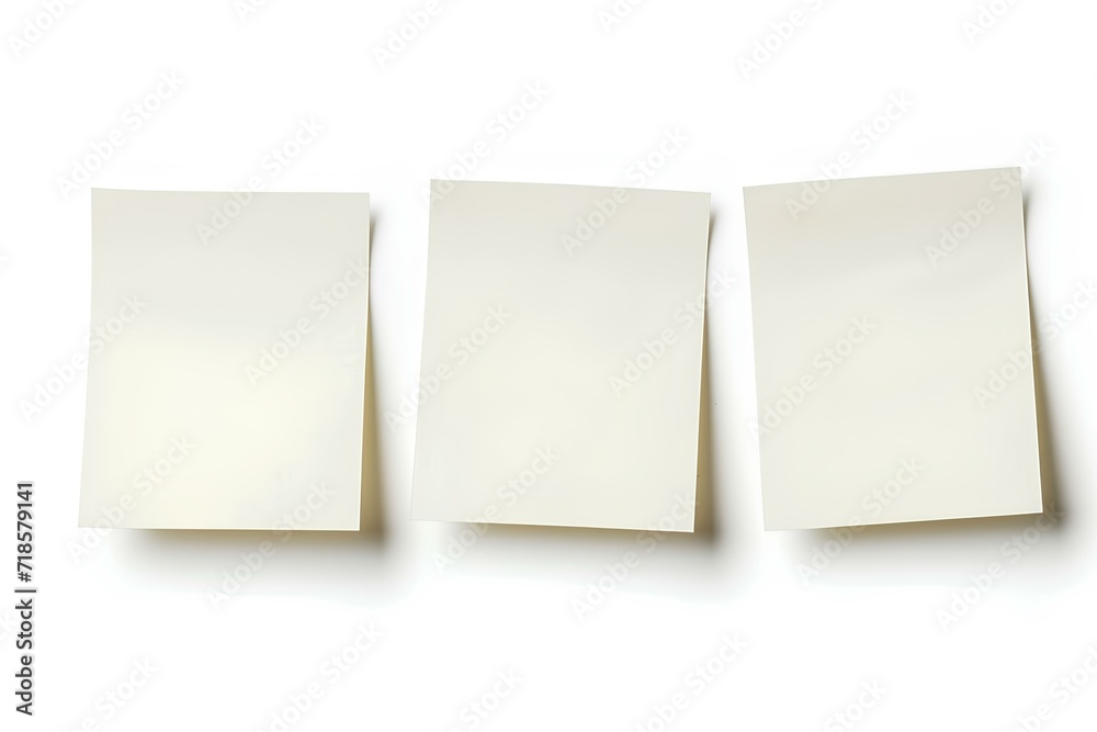 Plain white sticky post note isolated on white background. generative AI Plain white sticky post note isolated on white background. generative AI