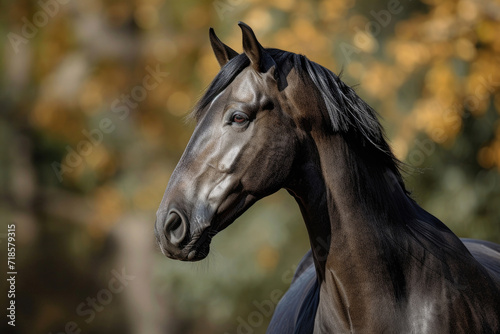 The regal profile of a majestic stallion