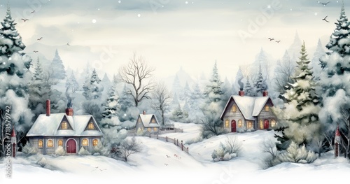 winter landscape with house © Renaldi