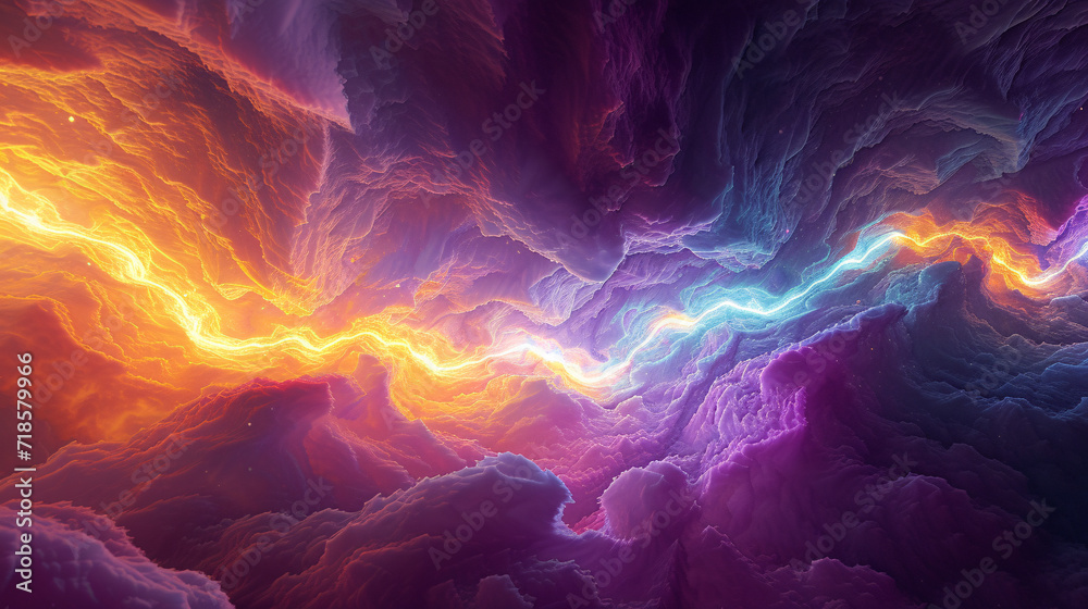 Fototapeta premium 3D Illustration Abstract Radiation Energy Flow.