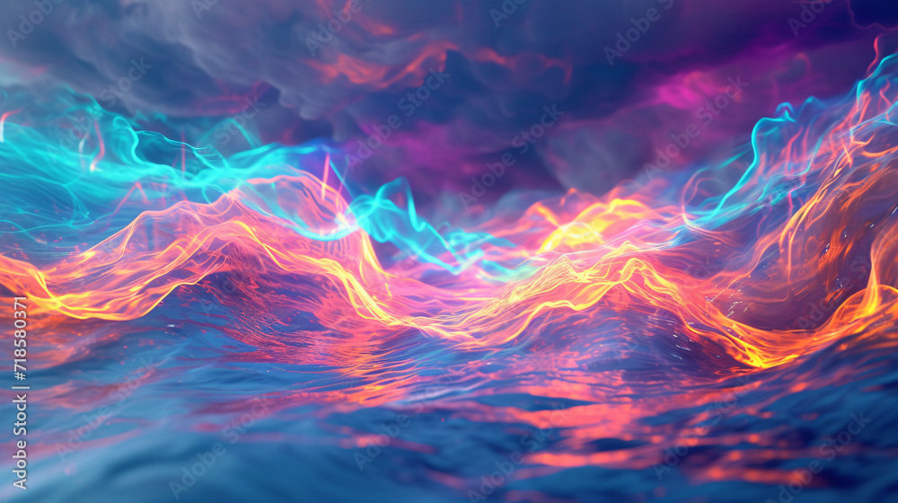 Abstract 3D illustration of radiation energy flow. Abstract 3D illustration of radiation energy flow.