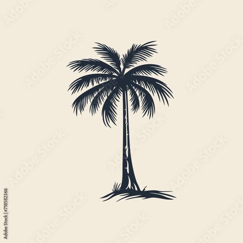 Palm tree logo design vector template